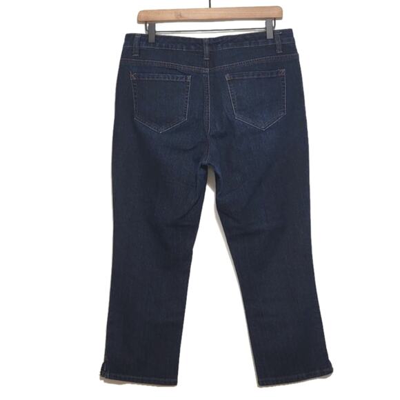 Nine West Cropped Denim Jean Mid Rise Dark Wash Blue Stretch Classic Casual 10 - Picture 5 of 8